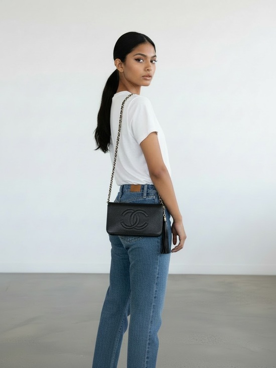 CHANEL Handbags - ⚜️♠️ Chanel Caviar Timeless Zippy Wallet Chain Crossbody Double Zipper Style